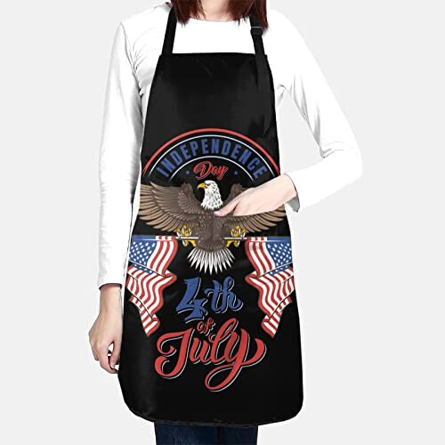 Tablier de cuisine Aigle independence day th of july american flag bald e réglable variant 0 