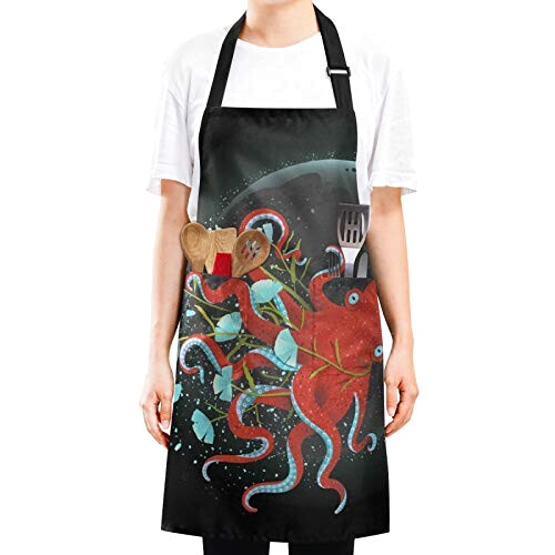 Tablier de cuisine Pieuvre multicolore 70x74 cm variant 7 