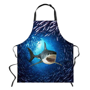 Tablier de cuisine Requin wolf galaxy réglable 74.9x66.8 cm