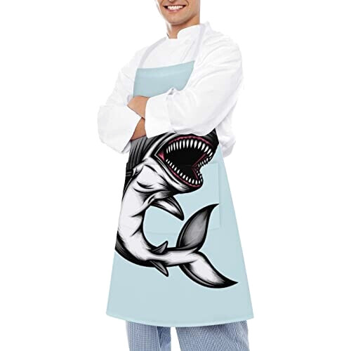 Tablier de cuisine Requin couleur réglable 70x80 cm variant 2 