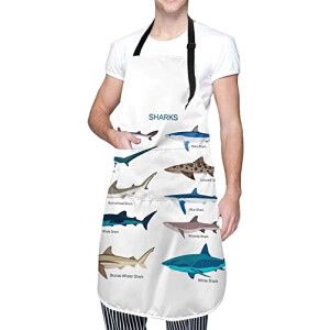 Tablier de cuisine Requin réglable 70x84 cm