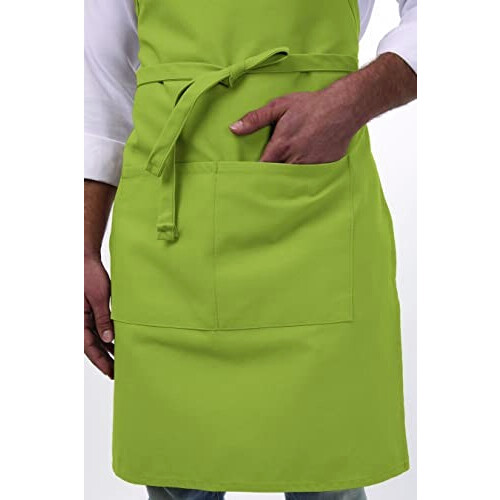 Tablier de cuisine vert citron réglable 610x860 mm variant 3 
