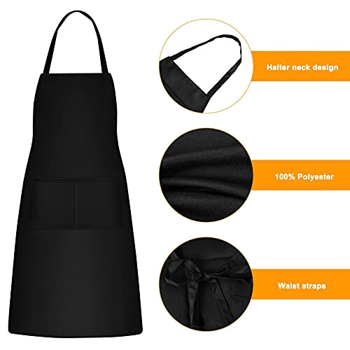 Tablier de cuisine noir 56x75 cm variant 3 