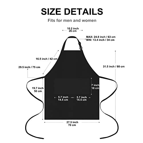 Tablier de cuisine noir réglable 70x80 cm variant 0 