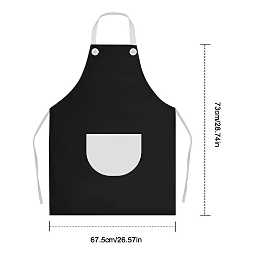 Tablier de cuisine noir no réglable 2 pièces 70x65 cm variant 1 