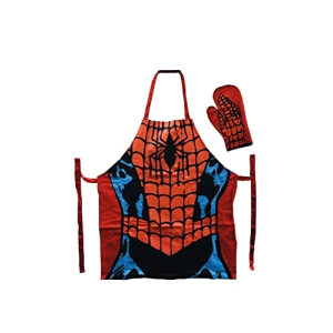 Tablier de cuisine Spider-man rouge réglable