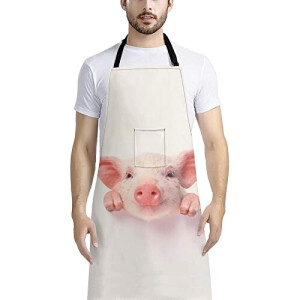 Tablier de cuisine Cochon réglable 91.5x68 cm