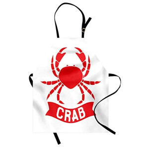 Tablier de cuisine Crabe scarlet blanc