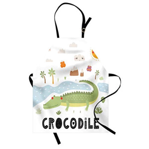 Tablier de cuisine Crocodile multicolore réglable