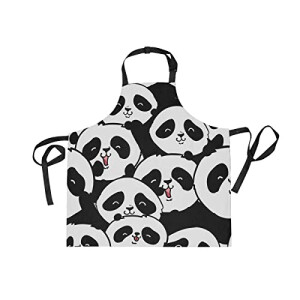 Tablier de cuisine Panda multicolore réglable 70x74 cm