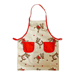 Tablier de cuisine Renne rouge 52x43 cm