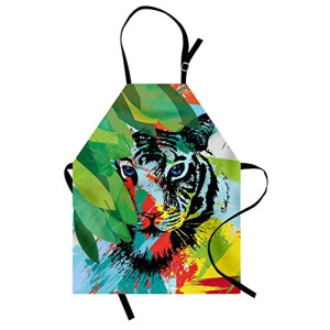 Tablier de cuisine Tigre multicolore réglable