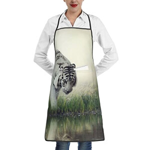 Tablier de cuisine Tigre blanc/tigré réglable