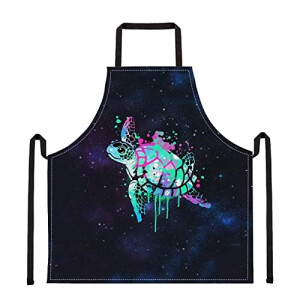 Tablier de cuisine Tortue de mer galaxie 75x67 cm