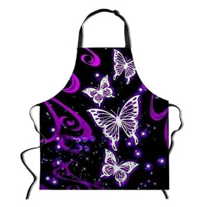 Tablier de cuisine Papillon /violet 75x67 cm