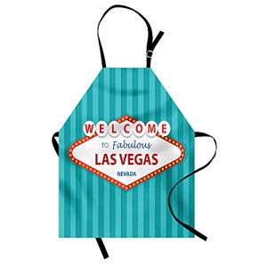 Tablier de cuisine Las Vegas sombre Écume rouge blanc réglable
