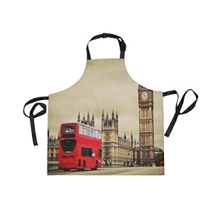Tablier de cuisine Londres motif réglable 69.85x73.66 cm