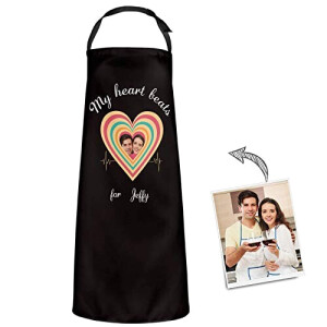 Tablier de cuisine Coeur noir réglable