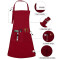 Tablier de cuisine rouge foncé réglable 70x85 cm - miniature variant 4