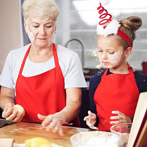 Tablier de cuisine rouge pour les enfants vierge réglable variant 1 