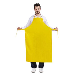 Tablier de cuisine jaune réglable 120x70 cm