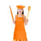 Tablier de cuisine orange réglable - miniature