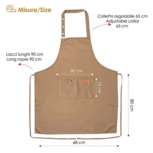 Tablier de cuisine marron réglable variant 3 