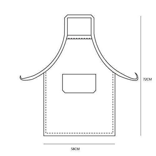 Tablier de cuisine marron réglable 72x58 cm variant 2 